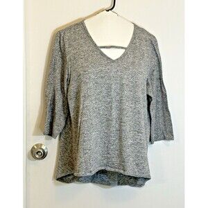 Womens 3X Gray Knit Top Star Vixen Shirt 3/4” Sleeves